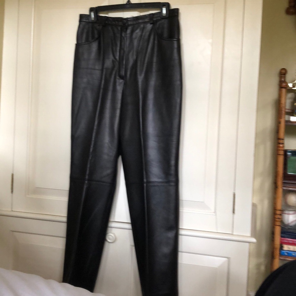 Vintage Escada Lambskin Trouser in Chocolate Blk